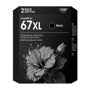 67 67XL 2755e Black Ink Cartridges Compatible for HP Deskjet 2855e 2755e | Compatible for HP67 XL Black Ink for HP Deskjet 2700 2800e Envy 6055e 6000 6400 6455e 4255e 4155e 2700e 2852e Printer 2-Pack 67 67XL 2755e Black Ink Cartridges Compatible for HP Deskjet 2855e 2755e | Compatible for HP67 XL Black Ink for HP Deskjet 2700 2800e Envy 6055e 6000 6400 6455e 4255e 4155e 2700e 2852e Printer 2-Pack