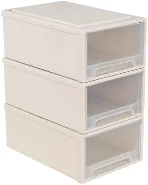 12 Quart Stacking Drawer, Plastic Storage Drawer Unit, 3-Pack 12 Quart Stacking Drawer, Plastic Storage Drawer Unit, 3-Pack