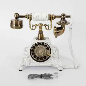 Royal Vintage Telephone Antique Desk Phone Corded Retro Phone Rotary Antique Dial Handset Corded Desk Home Office Vintage Decorative Telephone (White) Royal Vintage Telephone Antique Desk Phone Corded Retro Phone Rotary Antique Dial Handset Corded Desk Home Office Vintage Decorative Telephone (White)