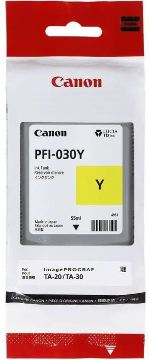 Yellow Ink 55ml (PFI-030Y) for imagePROGRAF TA-20 and TA-30 Yellow Ink 55ml (PFI-030Y) for imagePROGRAF TA-20 and TA-30