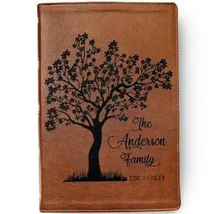 Personalized Family Bible, Custom Engraved NKJV Wide-Margin Family Tree Bible for Weddings and Anniv. Gifts Personalized Family Bible, Custom Engraved NKJV Wide-Margin Family Tree Bible for Weddings and Anniv. Gifts