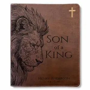 Personalized NIV Journaling Bible, Son of a King Lion Design, Custom Engraved Name, Christian Gift, Baptism Gift, Bible Gift for Him Personalized NIV Journaling Bible, Son of a King Lion Design, Custom Engraved Name, Christian Gift, Baptism Gift, Bible Gift for Him