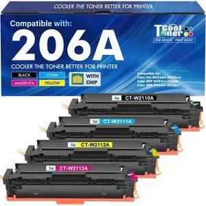 206A M283fdw Toner Cartridges 4 Pack Set 206X MFP M283cdw High Yield Ink | Compatible for HP 206 Color LaserJet Pro M255dw M283fdn M282nw M255nw M283 M255 M282 Printer W2110A W2110X Ink (with Chip) 206A M283fdw Toner Cartridges 4 Pack Set 206X MFP M283cdw High Yield Ink | Compatible for HP 206 Color LaserJet Pro M255dw M283fdn M282nw M255nw M283 M255 M282 Printer W2110A W2110X Ink (with Chip)