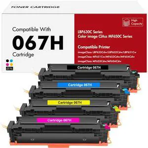 067H 067 Toner Cartridge Set MF650C MF654Cdw MF656Cdw LBP632Cdw High Yield | Compatible for Canon 067H Color ImageCLASS LBP630C LBP633Cdw LBP631Cw MF653Cdw MF652Cdw MF651Cw MF655Cdw Printer 4 Pack Ink 067H 067 Toner Cartridge Set MF650C MF654Cdw MF656Cdw LBP632Cdw High Yield | Compatible for Canon 067H Color ImageCLASS LBP630C LBP633Cdw LBP631Cw MF653Cdw MF652Cdw MF651Cw MF655Cdw Printer 4 Pack Ink