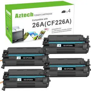 26A CF226A M402n Toner Cartridge for HP Printer CF226X 26X MFP M426fdw | Compatible for HP 26A CF226A for HP LaserJet Pro M402n M402dw M402dn MFP M426fdw M426fdn M426dw Printer Ink (Black 4-Pack) 26A CF226A M402n Toner Cartridge for HP Printer CF226X 26X MFP M426fdw | Compatible for HP 26A CF226A for HP LaserJet Pro M402n M402dw M402dn MFP M426fdw M426fdn M426dw Printer Ink (Black 4-Pack)