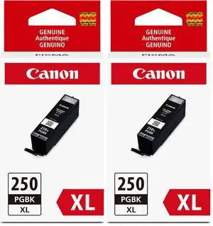PGI-250XL Genuine Pigment Black Ink Tank,Compatible with MG6320,IP7220 & MG5420,MX922,MG5520,MG6420,MG7120,iX6820,iP8720,MG7520,MG6620,and MG5620 Printers,(Pack of 2) PGI-250XL Genuine Pigment Black Ink Tank,Compatible with MG6320,IP7220 & MG5420,MX922,MG5520,MG6420,MG7120,iX6820,iP8720,MG7520,MG6620,and MG5620 Printers,(Pack of 2)