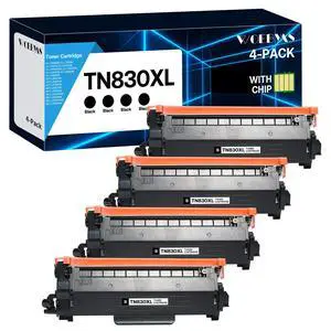 TN830XL Toner Cartridge Compatible Replacement for Brother TN830XL TN830 XL/V/R TN 830 for Brother DCP-L2640DW HL-L2460DW HL-L2480DW HL-L2400D HL-L2405W MFC-L2820DW Printers (4 Black) TN830XL Toner Cartridge Compatible Replacement for Brother TN830XL TN830 XL/V/R TN 830 for Brother DCP-L2640DW HL-L2460DW HL-L2480DW HL-L2400D HL-L2405W MFC-L2820DW Printers (4 Black)