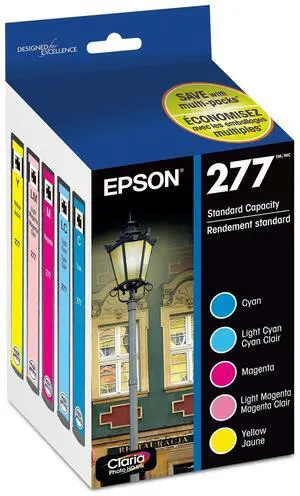 277 Claria Photo HD Ink Standard Capacity 5 Color Cartridge Combo Pack (T277920-S) Works with Expression XP-850, 860, 950, 960, 970 277 Claria Photo HD Ink Standard Capacity 5 Color Cartridge Combo Pack (T277920-S) Works with Expression XP-850, 860, 950, 960, 970