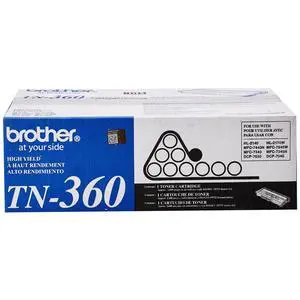 Genuine High Yield Toner Cartridge, Black Toner, Page Yield Up to 2,600 Pages, TN360 Genuine High Yield Toner Cartridge, Black Toner, Page Yield Up to 2,600 Pages, TN360
