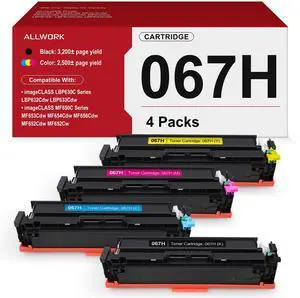 067H Toner Cartridge 4 Pack Replacement for Canon 067 High Capacity | Compatible for Canon Color imageCLASS MF650C LBP630C Series MF656Cdw MF654Cdw MF652Cw LBP632Cdw 067H Toner Cartridge 4 Pack Replacement for Canon 067 High Capacity | Compatible for Canon Color imageCLASS MF650C LBP630C Series MF656Cdw MF654Cdw MF652Cw LBP632Cdw