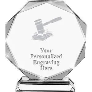 Gavel Crystal Awards, 6.75" Custom Gavel Award with Engraving Included Gavel Crystal Awards, 6.75" Custom Gavel Award with Engraving Included