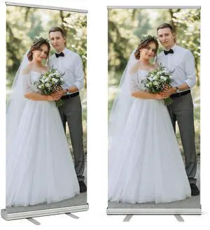 Custom Retractable Banner with Aluminum Silver Stand, Frame Portable with Travel Bag for Business Advertising, Wedding Events, Indoor,Outdoor (Design 2) Custom Retractable Banner with Aluminum Silver Stand, Frame Portable with Travel Bag for Business Advertising, Wedding Events, Indoor,Outdoor (Design 2)