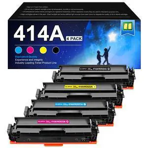 414A Toner Cartridge 4 Pack Replacement for HP 414A HP 414X Toner with Chip | Compatible for HP Color Laserje Pro MFP M479fdw Toner, Color Laserje Pro M454dw M454dn M480f M455dn Printer | W2020A 414A Toner Cartridge 4 Pack Replacement for HP 414A HP 414X Toner with Chip | Compatible for HP Color Laserje Pro MFP M479fdw Toner, Color Laserje Pro M454dw M454dn M480f M455dn Printer | W2020A