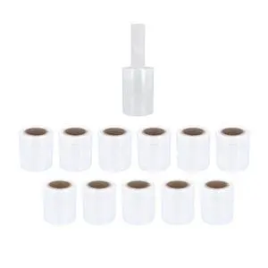 PSBM Mini Stretch Wrap with Handles 5 Inch x 1000 Ft 70 GA Clear 12 Rolls | Mini Stretch Wrap with Extended Core Handles, Heavy Duty Plastic Film, Industrial Strength Shrink Packaging for Moving PSBM Mini Stretch Wrap with Handles 5 Inch x 1000 Ft 70 GA Clear 12 Rolls | Mini Stretch Wrap with Extended Core Handles, Heavy Duty Plastic Film, Industrial Strength Shrink Packaging for Moving
