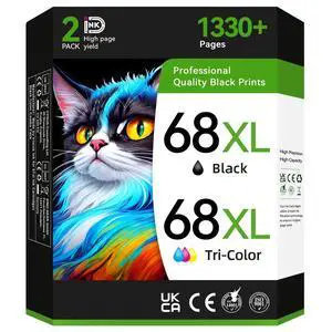 68XL 68e 68 Ink Compatible for HP 68 Ink Cartridges Black/Color Combo Pack 68XL 68e 68 Ink Compatible for HP 68 Ink Cartridges Black/Color Combo Pack