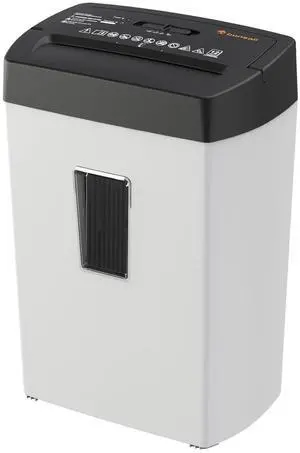Heavy-Duty Shredder, Up to 12 Sheets, P-4 high Security, Credit Cards, Mail, & Staples, 5.5-Gallon bin with a Transparent Window, Suitable for Heavy-Duty use in Home Offices, White & Black Heavy-Duty Shredder, Up to 12 Sheets, P-4 high Security, Credit Cards, Mail, & Staples, 5.5-Gallon bin with a Transparent Window, Suitable for Heavy-Duty use in Home Offices, White & Black