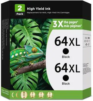 64XL Black Ink Cartridges Replacement for HP 64 XL for HP64 HP64XL with Printer Envy Photo 7858 7855 7120 7155 7158 7164 6255 6252 6232 7100 Inspire 7955e 7958e 7255e Tango 64XL Black Ink Cartridges Replacement for HP 64 XL for HP64 HP64XL with Printer Envy Photo 7858 7855 7120 7155 7158 7164 6255 6252 6232 7100 Inspire 7955e 7958e 7255e Tango