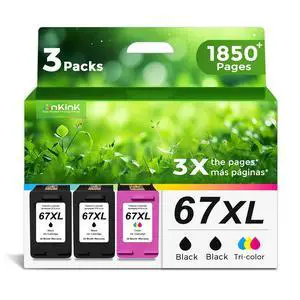 67XL Ink Cartridges for HP 67 XL Black Color Combo 3-Pack Replacement for HP67 HP67XL for Printer 2700 2700e 4100 6400 4155e 2755e 2752e 4100e 6458 6455e 4152 6055e 6052e 4152e 2742e 6400e 67XL Ink Cartridges for HP 67 XL Black Color Combo 3-Pack Replacement for HP67 HP67XL for Printer 2700 2700e 4100 6400 4155e 2755e 2752e 4100e 6458 6455e 4152 6055e 6052e 4152e 2742e 6400e