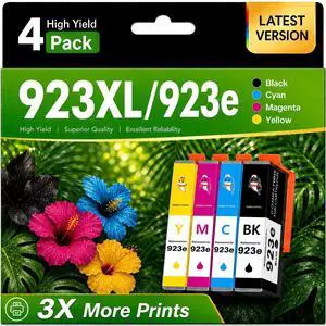 923e 923XL Ink Cartridges Combo Pack Replacement for HP 923 Ink Cartridges for HP Printers HP923 Compatible with HP OfficeJet Pro 8130e 8125e 8120e 8135e 8138e 8139e 8130 8125 8120 Printer,4 Pack 923e 923XL Ink Cartridges Combo Pack Replacement for HP 923 Ink Cartridges for HP Printers HP923 Compatible with HP OfficeJet Pro 8130e 8125e 8120e 8135e 8138e 8139e 8130 8125 8120 Printer,4 Pack