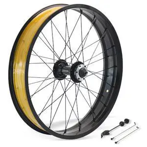 26in Snow Bike Front Wheel for E-Bike 26in X4.0 Tire Fat Bicycles Wheel for Beach Bike/Electric Bicycles Aluminum Alloy 36H Quick Release 9x135mm 6 Bolts Disc Brake Hub 26in Snow Bike Front Wheel for E-Bike 26in X4.0 Tire Fat Bicycles Wheel for Beach Bike/Electric Bicycles Aluminum Alloy 36H Quick Release 9x135mm 6 Bolts Disc Brake Hub