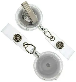 Bulk 100 Pack - Premium Clear Retractable Badge Reels with Alligator Swivel Clip on Back by (Translucent Clear) Bulk 100 Pack - Premium Clear Retractable Badge Reels with Alligator Swivel Clip on Back by (Translucent Clear)