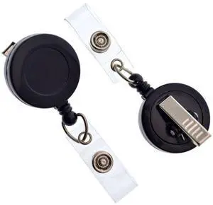 Bulk 100 Pack - Bulk Premium Black Retractable Name Badge Reels with Alligator Swivel Clip & Vinyl Card Holder Strap by Bulk 100 Pack - Bulk Premium Black Retractable Name Badge Reels with Alligator Swivel Clip & Vinyl Card Holder Strap by