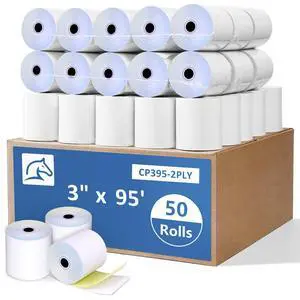 (50 Rolls) 2 Ply Carbonless Rolls 3" X 95 Feet White/Canary Receipt Paper for Restaurants & POS Cash Registers, Kitchen Printer Paper for Star Micronics SP700 SP2000 and more (3" 2 Ply 95' Carbonless) (50 Rolls) 2 Ply Carbonless Rolls 3" X 95 Feet White/Canary Receipt Paper for Restaurants & POS Cash Registers, Kitchen Printer Paper for Star Micronics SP700 SP2000 and more (3" 2 Ply 95' Carbonless)