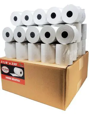 55GSM - Shrink Wrap 3 1/8 x230 Feet Clover Station Thermal Paper Rolls (1 CASE - 50 ROLLS) BPA Free M129C, M244a, M129 Star tsp100 Receipt Printer Paper from 55GSM - Shrink Wrap 3 1/8 x230 Feet Clover Station Thermal Paper Rolls (1 CASE - 50 ROLLS) BPA Free M129C, M244a, M129 Star tsp100 Receipt Printer Paper from
