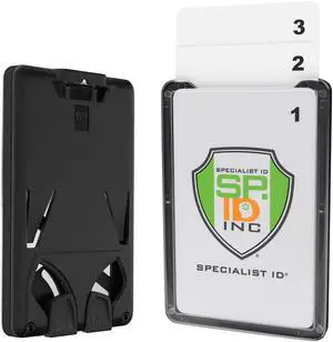 Bulk 20 Pack - 3 Card Badge Holder Up to Three ID Badges - Heavy Duty Vertical Hard Plastic Case for Multiple Cards - Polycarbonate - Tactical CAC, Smart & Swipe I'd Holders by (Black) Bulk 20 Pack - 3 Card Badge Holder Up to Three ID Badges - Heavy Duty Vertical Hard Plastic Case for Multiple Cards - Polycarbonate - Tactical CAC, Smart & Swipe I'd Holders by (Black)