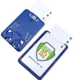 Bulk 20 Pack - 3 Card Badge Holder Up to THREE I'D Badges - Heavy Duty Vertical Rigid Hard Plastic Case for Multiple Cards - Polycarbonate - Tactical CAC, Smart & Swipe Holders by (Blue) Bulk 20 Pack - 3 Card Badge Holder Up to THREE I'D Badges - Heavy Duty Vertical Rigid Hard Plastic Case for Multiple Cards - Polycarbonate - Tactical CAC, Smart & Swipe Holders by (Blue)