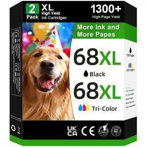 68e 68 68XL Ink Cartridges Black Color Combo Pack Compatible for HP 68 Ink Cartridges Black Color Combo Pack for HP Ink 68 Fit for Envy 6155e 6555e 6100e 6165e 6500e 6152e 6552e 6558e Printer (2 Pack) 68e 68 68XL Ink Cartridges Black Color Combo Pack Compatible for HP 68 Ink Cartridges Black Color Combo Pack for HP Ink 68 Fit for Envy 6155e 6555e 6100e 6165e 6500e 6152e 6552e 6558e Printer (2 Pack)