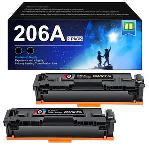 206A Compatible Replacement HP 206A Black Toner Cartridge 2 Pack M283fdw | Replacement for HP 206A 206X Compatible with HP Color LaserJet Pro MFP M283fdw M283cdw, M255dw, MFP M283 M255 Series W2110A 206A Compatible Replacement HP 206A Black Toner Cartridge 2 Pack M283fdw | Replacement for HP 206A 206X Compatible with HP Color LaserJet Pro MFP M283fdw M283cdw, M255dw, MFP M283 M255 Series W2110A