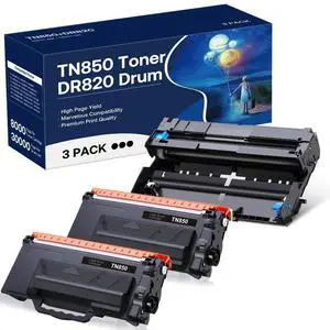 TN850 Toner Cartridge & DR820 Drum Unit Compatible for Brother TN850 TN-850 DR820 DR-820 Replacement for Brother DCP-L5500DN DCP-L5650DN HL-L6200DWT HL-L6400DW MFC-L5700DW MFC-L5800DW Printer (3pack) TN850 Toner Cartridge & DR820 Drum Unit Compatible for Brother TN850 TN-850 DR820 DR-820 Replacement for Brother DCP-L5500DN DCP-L5650DN HL-L6200DWT HL-L6400DW MFC-L5700DW MFC-L5800DW Printer (3pack)