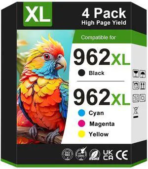 962XL Ink Cartridges Combo Pack Replacement for HP 962 Ink Cartridges HP962XL/962 (4 Pack) Work for HP Officejet Pro 9012e 9015e 9018e 9025e 9010 9012 9015 9018 9020 9025 Printer Ink 962XL Ink Cartridges Combo Pack Replacement for HP 962 Ink Cartridges HP962XL/962 (4 Pack) Work for HP Officejet Pro 9012e 9015e 9018e 9025e 9010 9012 9015 9018 9020 9025 Printer Ink