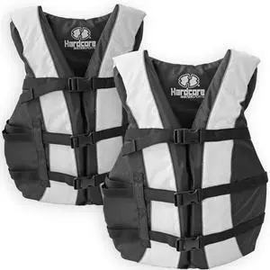 Hardcore Life Jacket 2 Pack Paddle Vest for Adults; Coast Guard Approved Type III PFD Life Vest Flotation Device; Jet ski, Wakeboard, Kayak; Ideal Extra Pontoon Boat Life Jacket Hardcore Life Jacket 2 Pack Paddle Vest for Adults; Coast Guard Approved Type III PFD Life Vest Flotation Device; Jet ski, Wakeboard, Kayak; Ideal Extra Pontoon Boat Life Jacket