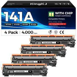 141A Toner Cartridge 4-Black with chip High Yield Replacement for HP 141A W1410A 141X W1410X Compatible for HP Laserjet Pro M110w MFP M140w M139 M110we M140we M139we M110 M140 Printer Laser All-in-One 141A Toner Cartridge 4-Black with chip High Yield Replacement for HP 141A W1410A 141X W1410X Compatible for HP Laserjet Pro M110w MFP M140w M139 M110we M140we M139we M110 M140 Printer Laser All-in-One