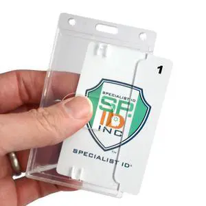 Bulk 50 Pack - Crystal Clear Heavy Duty Badge Holder - Vertical Hard Plastic ID Badge Holder for Badges - Rigid Case Single I'd Protector Access Card Holder for Lanyards, Clips & Reels Bulk 50 Pack - Crystal Clear Heavy Duty Badge Holder - Vertical Hard Plastic ID Badge Holder for Badges - Rigid Case Single I'd Protector Access Card Holder for Lanyards, Clips & Reels