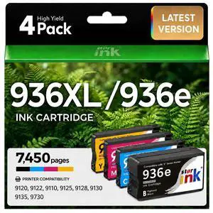 936e 936XL Ink Cartridges Combo Pack Replacement for HP 936 Ink Cartridges for HP Printers Compatible with HP OfficeJet Pro 9125e 9120e 9730e 9135e 9130e 9120b 9110b 9130b Printer,4-Pack 936e 936XL Ink Cartridges Combo Pack Replacement for HP 936 Ink Cartridges for HP Printers Compatible with HP OfficeJet Pro 9125e 9120e 9730e 9135e 9130e 9120b 9110b 9130b Printer,4-Pack