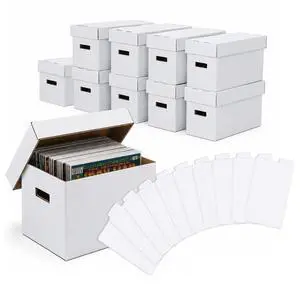 10 Pcs Comic Books Storage Boxes With Lids Short Holds 150-175 | Stackable Durable Archive White Comic Book Storage 10 Pcs Comic Books Storage Boxes With Lids Short Holds 150-175 | Stackable Durable Archive White Comic Book Storage