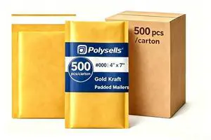 #000 4x7 Kraft Bubble Mailers 500 Pack, Bulk Padded Envelopes for Jewelry & Small Item Shipping #000 4x7 Kraft Bubble Mailers 500 Pack, Bulk Padded Envelopes for Jewelry & Small Item Shipping
