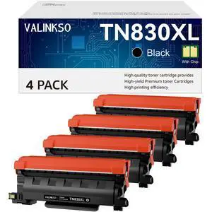 TN830XL Toner for Brother Printer 4 Pack Compatible for Brother TN830 TN-830XL TN830XL/V/R for HL-L2460DW DCP-L2640DW MFC-L2820DW HL-L2405W MFC-L2807DW MFC-L2900DW Printers (Black) TN830XL Toner for Brother Printer 4 Pack Compatible for Brother TN830 TN-830XL TN830XL/V/R for HL-L2460DW DCP-L2640DW MFC-L2820DW HL-L2405W MFC-L2807DW MFC-L2900DW Printers (Black)