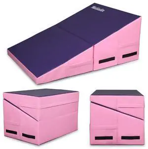 Incline Gymnastics Wedge Mat, Folding Gymnastics Mat for Kids Girls Home Training Exercise Incline Gymnastics Wedge Mat, Folding Gymnastics Mat for Kids Girls Home Training Exercise