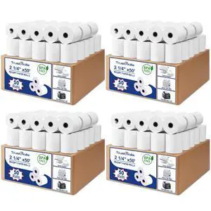 (200 Rolls) Premium 2 1/4 x 50 Thermal Paper Rolls - BPA Free Credit Card Receipt Paper, Suitable for POS & ATM Systems (200 Rolls) Premium 2 1/4 x 50 Thermal Paper Rolls - BPA Free Credit Card Receipt Paper, Suitable for POS & ATM Systems