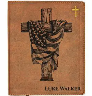 Personalized NIV Bible, Custom Holy Bible, New International Version, Man of Faith (American Flag Cross) Personalized NIV Bible, Custom Holy Bible, New International Version, Man of Faith (American Flag Cross)