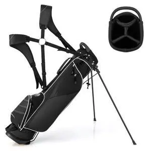 Golf Stand Bag, Lightweight Organized Golf Bag, Easy Carry Shoulder Bag with 4 Way Dividers and 4 Pockets for Extra Storage Golf Stand Bag, Lightweight Organized Golf Bag, Easy Carry Shoulder Bag with 4 Way Dividers and 4 Pockets for Extra Storage