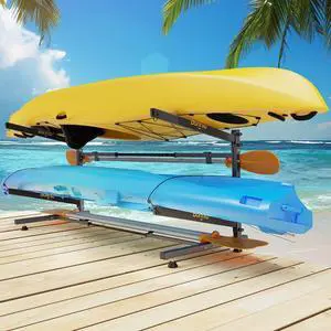 Kayak Storage Rack, Adjustable Heavy Duty Kayak Rack for Kayaks Paddle Boards, Kayak Paddle Holder for Garage, Spacesaver, Gentle on Padding, Boat Organizer Kayak Storage Rack, Adjustable Heavy Duty Kayak Rack for Kayaks Paddle Boards, Kayak Paddle Holder for Garage, Spacesaver, Gentle on Padding, Boat Organizer