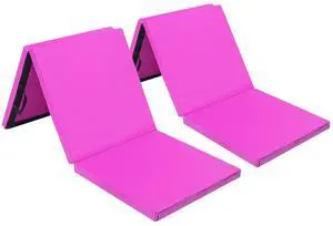 6' Folding Tri-fold Gymnastics Gym Exercise Aerobics Mat, 6ft x 2ft x 2in PU Leather Tumbling Mats with Hook & Loop Fastener for Stretching Yoga Cheerleading Martial Arts 6' Folding Tri-fold Gymnastics Gym Exercise Aerobics Mat, 6ft x 2ft x 2in PU Leather Tumbling Mats with Hook & Loop Fastener for Stretching Yoga Cheerleading Martial Arts