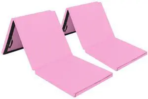 6' Folding Tri-fold Gymnastics Gym Exercise Aerobics Mat, 6ft x 2ft x 2in PU Leather Tumbling Mats with Hook & Loop Fastener for Stretching Yoga Cheerleading Martial Arts 6' Folding Tri-fold Gymnastics Gym Exercise Aerobics Mat, 6ft x 2ft x 2in PU Leather Tumbling Mats with Hook & Loop Fastener for Stretching Yoga Cheerleading Martial Arts