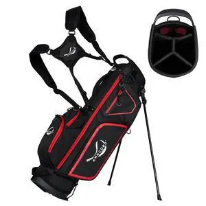 Golf Stand Bag with 4 Way Full Length Dividers, 4.4 Lbs Lightweight Golf Bag for Men Women, Waterproof Golf Carry Bags w/Stand, 7 Pockets & Cooler Pouch, Dual Straps, Rain Hood Golf Stand Bag with 4 Way Full Length Dividers, 4.4 Lbs Lightweight Golf Bag for Men Women, Waterproof Golf Carry Bags w/Stand, 7 Pockets & Cooler Pouch, Dual Straps, Rain Hood