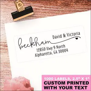 White Address Labels - Personalized Return Address Labels, Mailing and Shipping Labels for Envelopes, Packages, Business, Home by (1000, Heart) White Address Labels - Personalized Return Address Labels, Mailing and Shipping Labels for Envelopes, Packages, Business, Home by (1000, Heart)